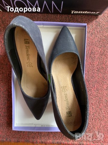 Тъмносини обувки с висок ток, снимка 3 - Дамски елегантни обувки - 41224460