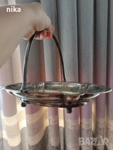 Посребрена английска кошничка за плодове, снимка 8 - Прибори за хранене, готвене и сервиране - 49832020