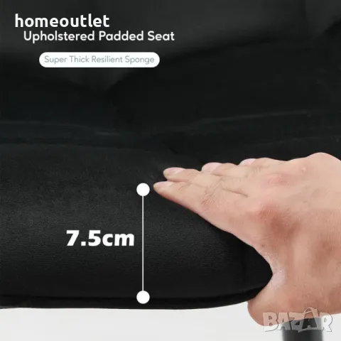 Трапезни столове с дамаска от кадифе (к-кт от 2 бр.) C-UDC087BL, снимка 5 - Столове - 49272917