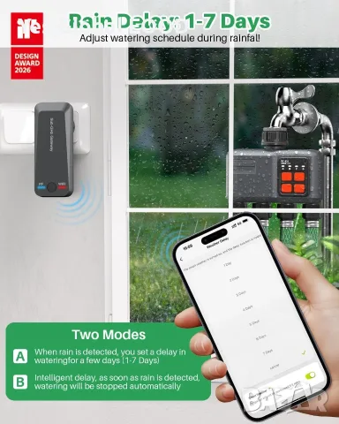 Johgee WiFi поливен таймер с 4 изхода и RF 300 м, снимка 4 - Напояване - 55752906