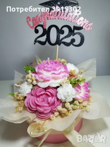 Букет от соев восък, снимка 3 - Други - 49778456