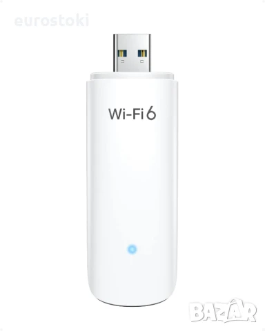BrosTrend WiFi 6 AX1800Mbps USB Двубандов безжичен мрежов Wi-Fi адаптер 5GHz 1201Mbps, снимка 1