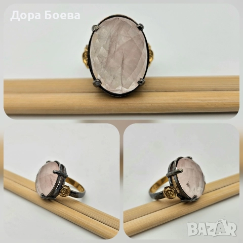 Сребърен пръстен: "Роуз", снимка 3 - Пръстени - 52634321