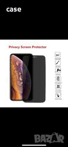 Iphone 15,15 pro,15 pro max стъклен протектор прайвъси черен, снимка 1