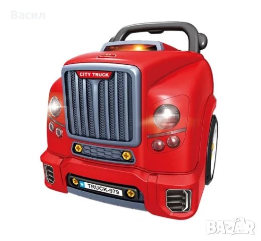 Детски куфар камион с инструменти със свтлини, звук и реалистични детайли за деца над 3 годишна възр, снимка 1