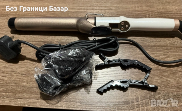 Нова Машa за големи къдрици 32 мм, дисплей, щипки + термо ръкавица за коса жени прическа