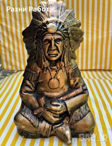 Скулптура на Индианец от гипс, снимка 1 - Статуетки - 42456873