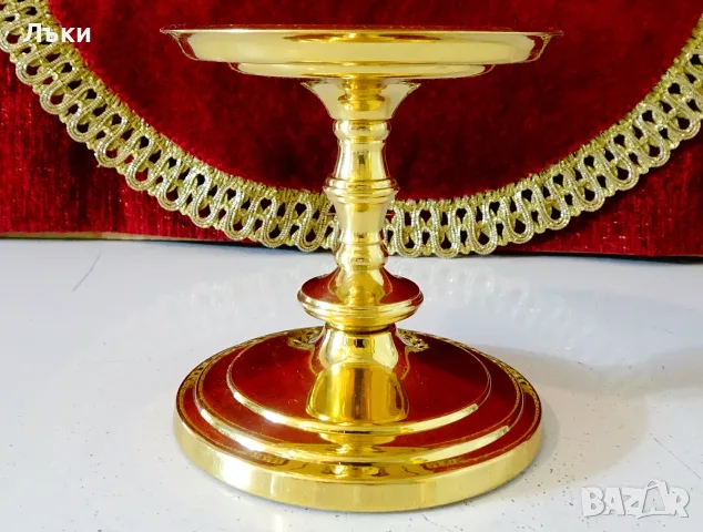 Позлатен свещник PartyLite,24k Gold. , снимка 7 - Антикварни и старинни предмети - 56348721