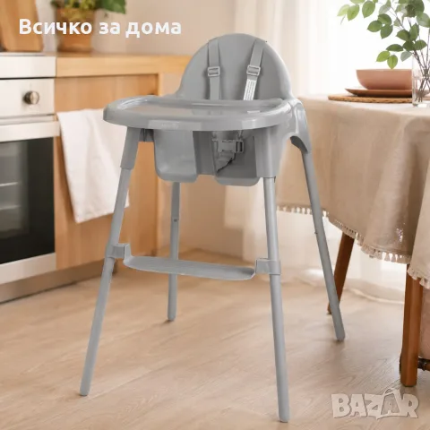 Детско столче за хранене - сиво, снимка 3 - Столчета за хранене - 55720492