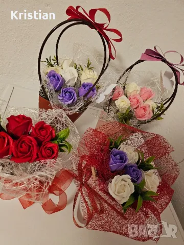 Букети от сапунени цветя, снимка 15 - Подаръци за жени - 49294100