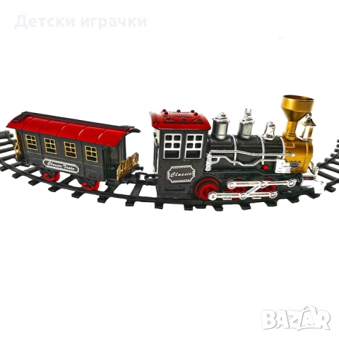 Влак локомотив пушещ с вагон, със звуци и светлини , снимка 6 - Влакчета, самолети, хеликоптери - 52667902