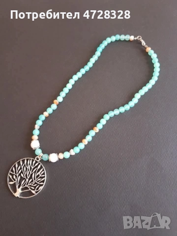 Колие от тюркоаз, кристалии висулка Дървото на живота