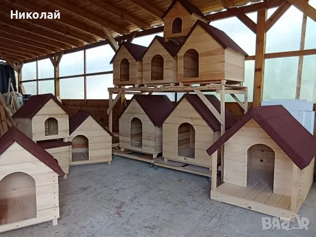Дървена къща за куче с веранда , кучешка колиба дървени къщи за кучета, снимка 4 - За кучета - 56090391