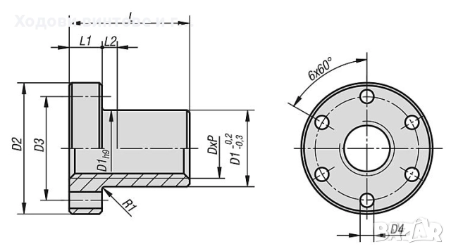 Ходови винтове с трапецовидна резба, ходови винтове DIN103, снимка 7 - Други машини и части - 52471216