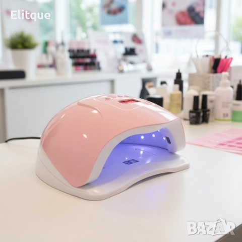 Професионална UV/LED лампа POLYUV 110W – За всички гел лакове, авто сензор, таймери, снимка 8 - Соларни лампи - 52739651