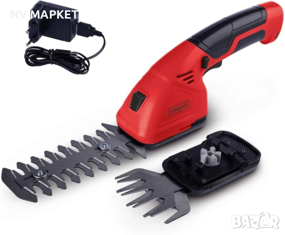 Акумулаторна ножица за трева и храсти, 2 в 1, Scheppach GHS7.2,12м гаранция, снимка 7 - Градински инструменти - 53871785