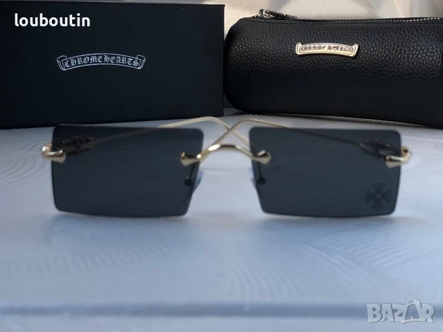 CHROME HEARTS мъжки слънчеви очила правоъгълни, снимка 2 - Слънчеви и диоптрични очила - 50741455