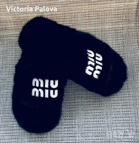 Луксозни пухкави чехли Miu Miu Style с платформа 4 см