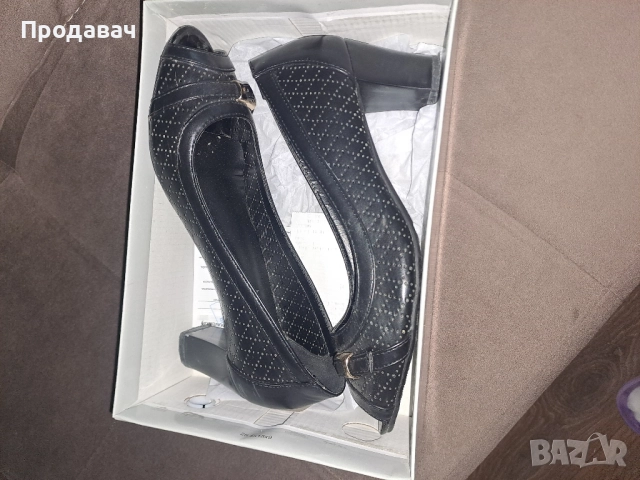 Черни дамски обувки, снимка 2 - Дамски обувки на ток - 51951639