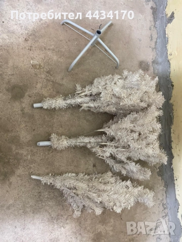 Бяла изкуствена коледна елха – 150 см висока, снимка 3 - Декорация за дома - 52533990