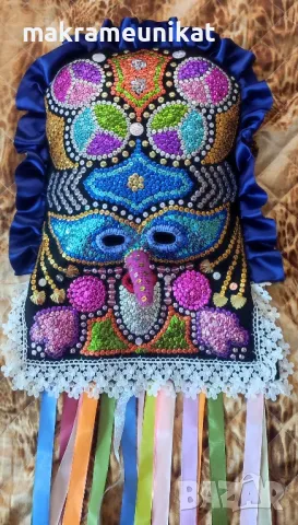 Кукерска маска, гугла, нова, Новодел, уникат, ръчна изработка , снимка 10 - Декорация за дома - 46988271