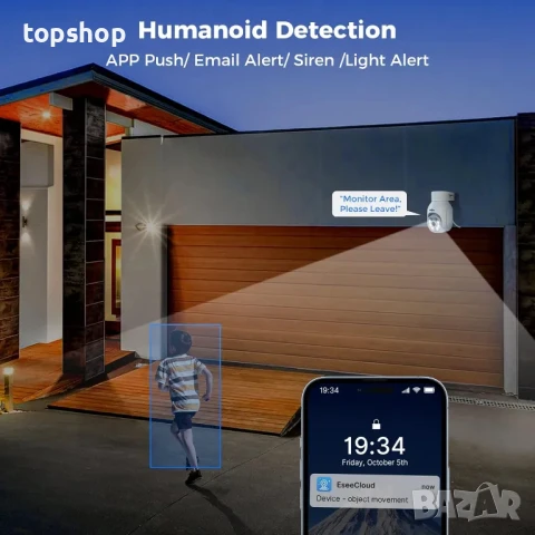 Нова, тествана система за видеонаблюдение Hiseeu 4бр. 5MP PTZ камери, 10'' монитор, 10CH NVR с 1TB.., снимка 7 - Комплекти за видеонаблюдение - 50502572