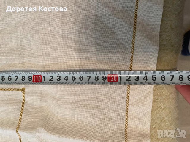 Красива голяма покривка, цвят екрю, с ръчна бродерия, снимка 8 - Антикварни и старинни предмети - 41125412