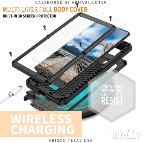 Samsung Galaxy S22 Ultra 5G Удароустойчив/Водоустойчив Калъф 360 Градуса Защита и Протектор, снимка 5 - Калъфи, кейсове - 52248202