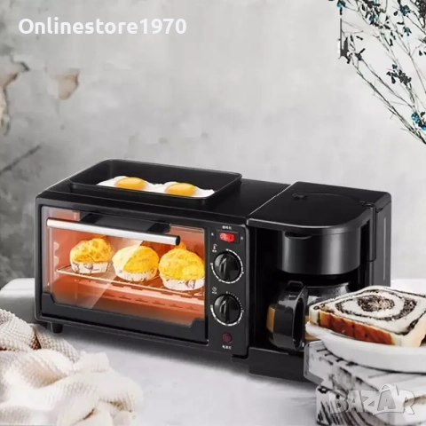 ПЕЧКА С ПЛОЧА И КАФЕМАШИНА - 3В1 - 30 % намаление**, снимка 3 - Печки, фурни - 52101845