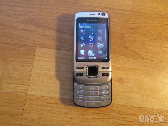 плъзгащ телефон, телефон слайд с копчета NOKIA 6600i, НОКИА 6600i - 2008г. - сив панел работещ.
