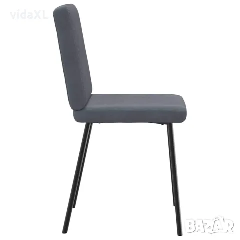 vidaXL Трапезни столове, 2 бр, тъмносиви, кадифе, снимка 5 - Столове - 56147576
