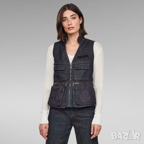Нов G-Star Research by Aitor Throup GSRR HITO WAISTCOAT Color Rinsed Дамски Елек Размер М