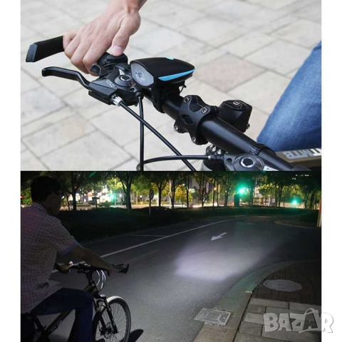 Фар за велосипед със сирена, снимка 1 - Аксесоари за велосипеди - 44794230