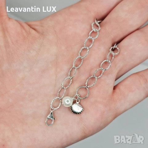 Родирана Сребърна гривна 'Морска нежност', снимка 4 - Гривни - 52871867