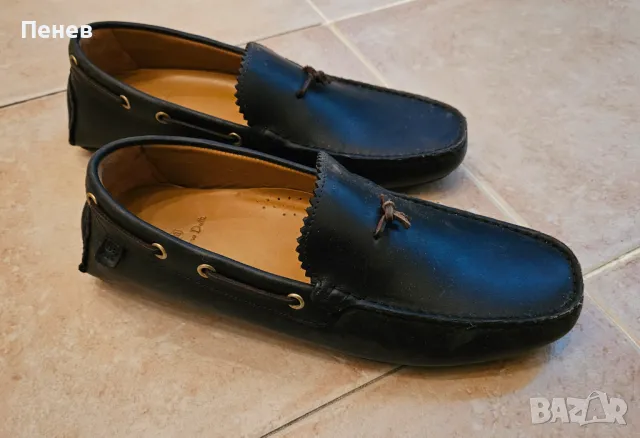 Massimo Dutti мъжки черни кожени мокасини нови, снимка 2 - Мокасини - 49454253