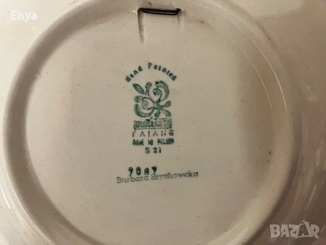 Порцеланова, ръчно рисувана чиния за стена, снимка 3 - Декорация за дома - 50246637