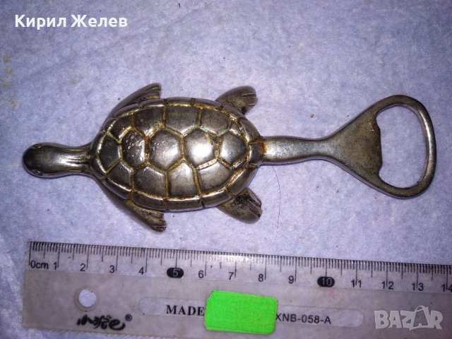 РЯДКА КОЛЕКЦИОНЕРСКА СРЕБРИСТА БРОНЗОВА ФИГУРАЛНА ВИНТИДЖ АРТ ОТВАРАЧКА - КОСТЕНУРКА 38412, снимка 2 - Прибори за хранене, готвене и сервиране - 41398968