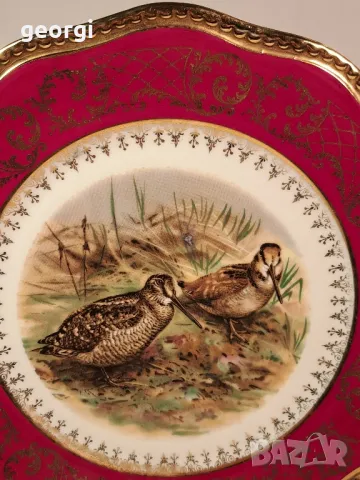 декоративна порцеланова чиния на ловна тематика Limoges 25/1, снимка 2 - Декорация за дома - 49886029