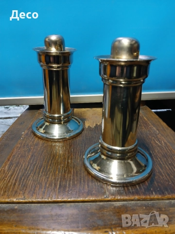 Стари антикварни свещници със пружинен механизъм., снимка 2 - Антикварни и старинни предмети - 52432614