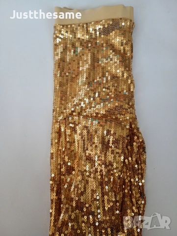 Панталон с Пайети Златен, снимка 2 - Панталони - 51618331