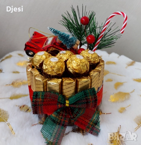 Коледни аранжировки с бонбони, снимка 4 - Коледни подаръци - 52503594