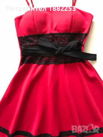 Червена рокля [ S размер ], снимка 2 - Рокли - 36349079