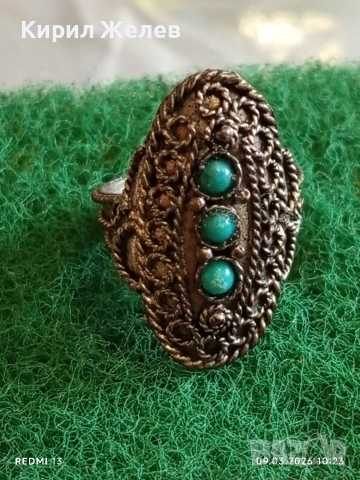 Антикварен сребърен пръстен филигранна изработка Бохо стил ювелирна изработка 27059, снимка 8 - Пръстени - 53763267