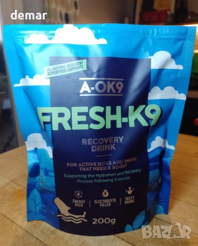 A-OK9 Fresh-K9 Добавка на прах за кучета за хидратация и енергия, с вкус на пиле, разтворима напитка, снимка 10 - За кучета - 44373444