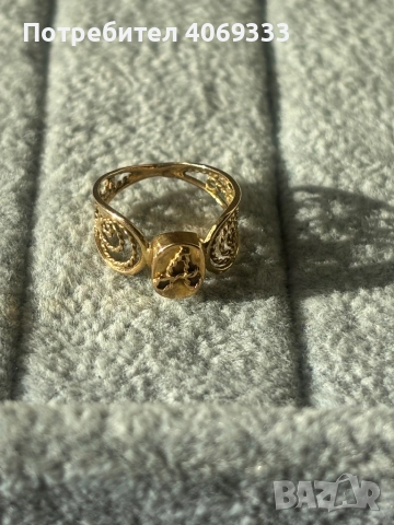 Винтидж златен пръстен буква А 1.54гр 14к, снимка 7 - Пръстени - 51780365
