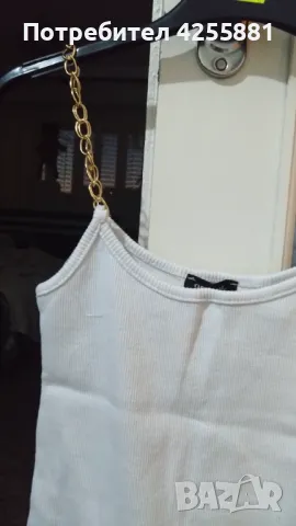 Бял потник с екстравагантни презрамки, снимка 3 - Потници - 47638405