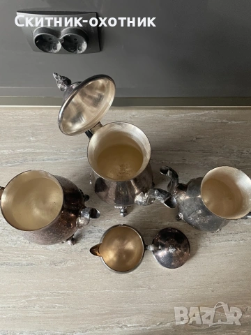 Стар посребрен чаен сервиз, снимка 5 - Антикварни и старинни предмети - 53221470