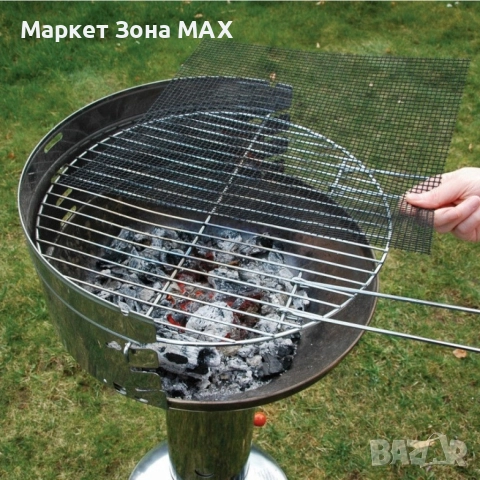 Постелка за барбекю BBQ NoStik, 32x32см., до 260°,  черен, в кутия, снимка 2 - Барбекюта - 52934272