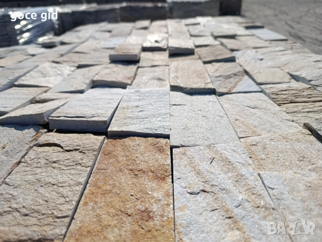 🟡 Жълт рязан гнайс – облицовъчни ленти/плочи | Естествен камък за фасади и интериор, снимка 2 - Строителни материали - 52638108