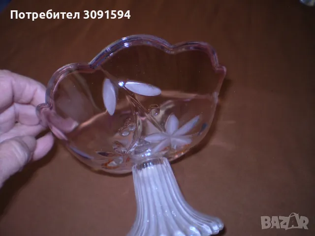  Купа бонбониера овална кристало двуцветно стъкло , снимка 10 - Аксесоари за кухня - 48068986